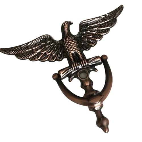 Handgeschmiedeter Eisen-Türklopfer, Zink-Legierung Antike Türklopfer Wohnkultur Ring Möbel Griff Hardware(Red Bronze) von Crepundia