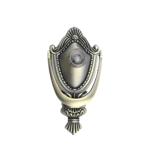 Handgeschmiedeter Eisen-Türklopfer, Zinklegierung Ringklopfer Moderner Minimalistischer Türsicherheits-Grünbronze-Türklopfer-Möbelgriff von Crepundia