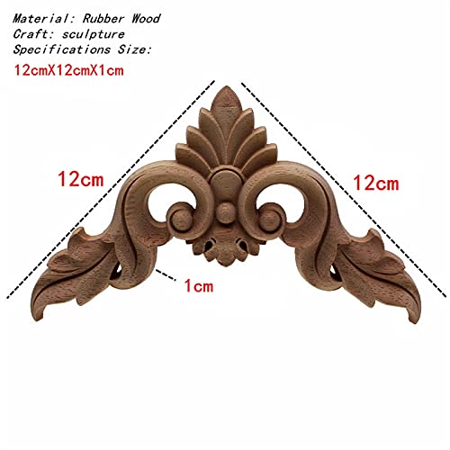 Holzornamente Ecke 2 stücke Holz Dekoration Zubehör Styles Handwerk Figuren Miniaturen DIY. Hölzerne Buchstaben Handwerk Ornament Wohnkultur Applique Holzschnitzerei Applikation Deko(12cmX12cm) von Crepundia