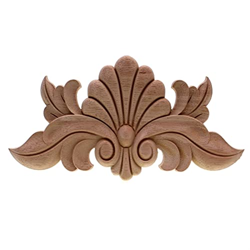 Holzornamente Ecke Blumenholz Geschnitzte Ecke Applique Holzschnitzerei Aufkleber Möbel Schrank Türrahmen Wand Home Decoration Dekor Kunsthandwerk Holzschnitzerei Applikation Deko(35X15cm) von Crepundia