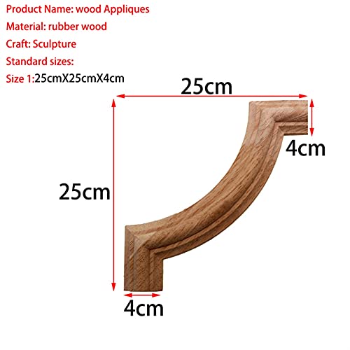 Holzornamente Ecke Blumenholzkarizing Aufkleber Holz Geschnitzte Ecke Applique Rahmen Wandtüren Schrankmöbel Dekorative Figuren Holzbuchstaben Holzschnitzerei Applikation Deko(25cmX25cm) von Crepundia