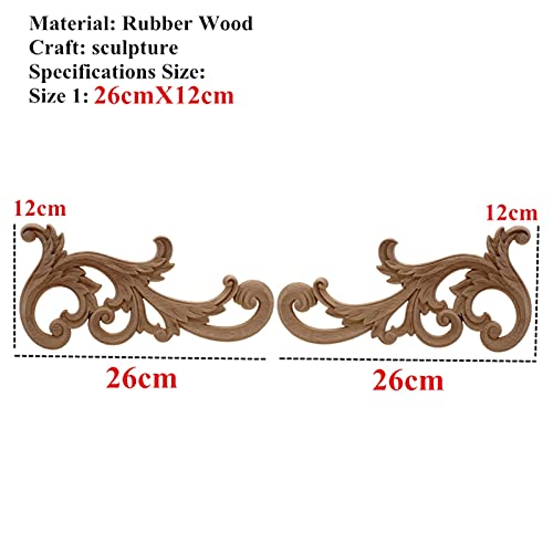 Holzornamente Ecke Möbelhandwerk Carving Dekoration Zubehör Modern Holz Holz Applique Aufkleber Ecke Onlay Rahmen for Vintage Home Holzschnitzerei Applikation Deko(4) von Crepundia