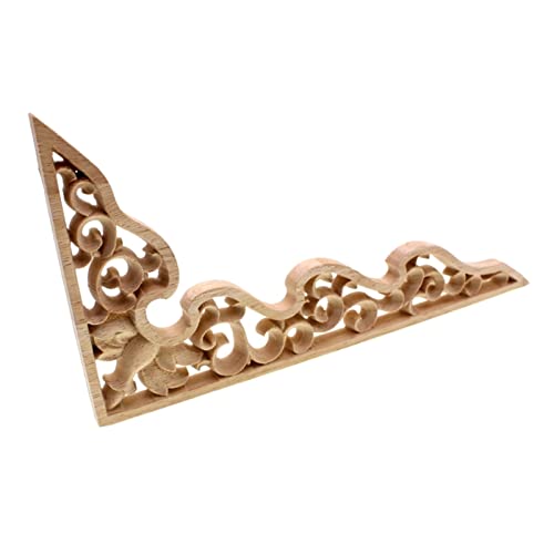 Holzornamente Ecke Vintage Blumenholz geschnitzte Ecke Applique Holzschnitzerei Aufkleber Möbel Schrank Türrahmen Wand Wohnkultur Holzschnitzerei Applikation Deko(Right) von Crepundia