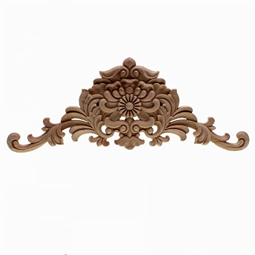 Holzornamente Ecke Vintage Holz Geschnitzte Aufkleber Ecke Onlay Applique Rahmen for Wohnmöbel Wandschrank Tür Dekor Handwerk Holzschnitzerei Applikation Deko von Crepundia