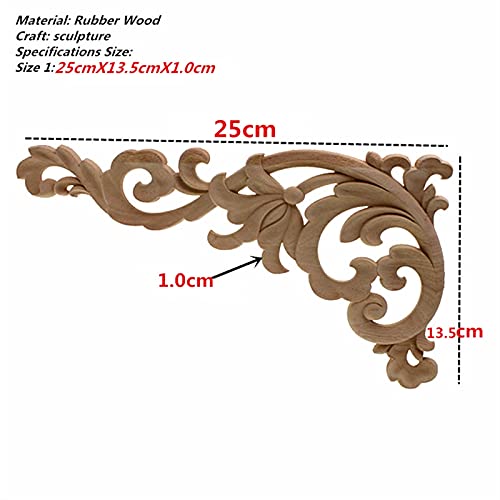 Holzornamente Ecke Vintage unlackierte Holz geschnitzte Aufkleber Ecke Applique Rahmen for Wohnmöbel Wandschrank Tür dekorative hölzerne Miniaturhandwerk Holzschnitzerei Applikation Deko(Light Green) von Crepundia