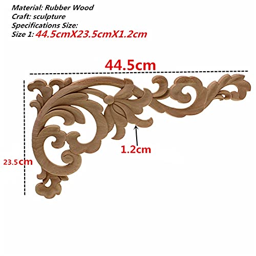 Holzornamente Ecke Vintage unlackierte Holz geschnitzte Aufkleber Ecke Applique Rahmen for Wohnmöbel Wandschrank Tür dekorative hölzerne Miniaturhandwerk Holzschnitzerei Applikation Deko(Plum) von Crepundia