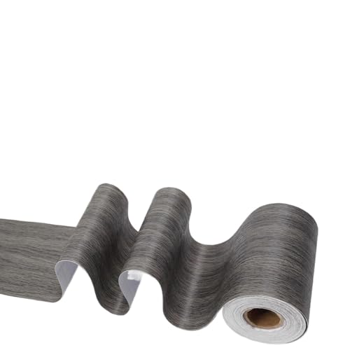 TapetenbordüRe Selbstklebend, Weiße Holzmaserung Tapetenbordüre Spiegelrahmen Abnehmbar Wasserfest,Abziehen Und Aufkleben Wandpapier Dekor Selbstklebend,Küche Badezimmer(Dark Gray,12.6" x 787.4") von Crepundia