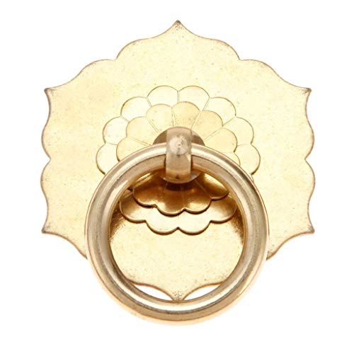 TüRklopfer mit Schrauben,TüRklopfer Antik 35mm Antike Möbel Jahrgang Kupfer Beschläge Türgriff Ziehen Auswerferdruckring Klassische Hexagon Klopfer Griff(B) von Crepundia