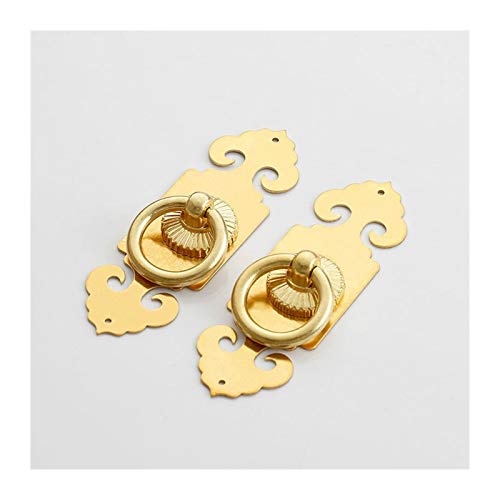 TüRklopfer mit Schrauben,TüRklopfer Antik Drawer Knob Türgriff Möbel Pull Ring Klopfer-goldener Messing Jahrgang Kabinett gefunden(8001) von Crepundia