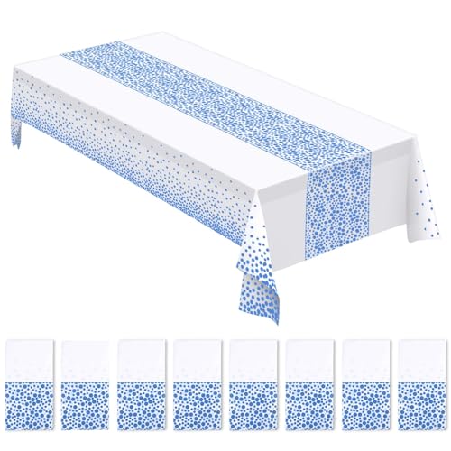 8 Stück Tischdecke Einweg: 137 x 274cm Wasserdicht Bierzeltgarnitur Tischdecke, Papiertischdecke Rolle, Rechteckig Tischtuch Geeignet für Party, Geburtstagdeko, Hochzeit, Oktoberfest, Weihnachten von Cresbel