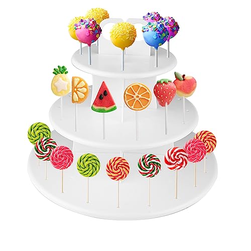 Cake pop ständer - 3 Etagen Lollipop Ständer Cakepopständer, Lollipop Ständer Cake Pop, Cake pop Halter Lutscher Ständer Cake Pop Butler Für Dessert Tisch Hochzeit Party Geburtstag Dekoration von Cresbel