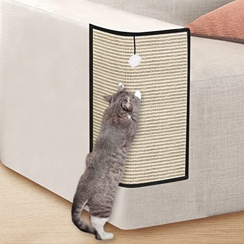 Kratzmatte für Katzen: Kratzschutz Sofa Katze, Kratzmatte Katze, Sisal Kratzteppich für Katze, kratzbrett Wand mit Katzenball, Kratzpappe Wand, Katzenkratzbrett Ecke Kratzbrett, Couch Katzenkratzmatte von Cresbel