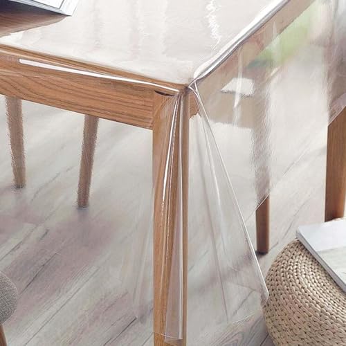 Cresbel Tischfolie Transparent, 213 * 137cm Tischschutz mit schräger Kante, PVC Wasserdicht Tischdecken Durchsichtig Abwaschbar, Tischdecke Tischschutz, Tischdecken Fettdicht Tischdecke zum Esstische Cresbel Tischfolie Transparent, 213 * 137cm Tischschutz mit schräger Kante, PVC Wasserdicht Tischdecken Durchsichtig Abwaschbar, Tischdecke Tischschutz, Tischdecken Fettdicht Tischdecke zum Esstische von Cresbel