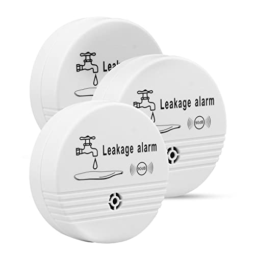Wassermelder Wasser Alarm - 3er Pack Wassersensor Alarm 85 dB, Wasseralarm mit Batterie, Smart Home Wassermelder, Wasser-Alarm Wasserwächter, Wasserwarnmelder für Gefährdete Bereiche, Badezimmer von Cresbel