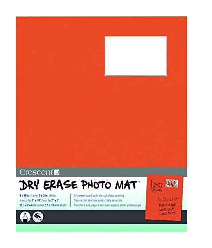 Crescent Karton CO Dry Erase 20,3 x 25,4 cm Foto Fußmatte hält 2 Zoll x 3 Zoll Foto orange, Acryl, Mehrfarbig, 5-teilig von Crescent