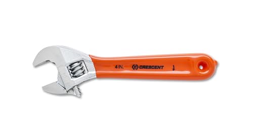 Crescent AC24CVS 10,2 cm (4 Zoll) verchromter verstellbarer Schraubenschlüssel, mit Sechskant-Backen, mit gepolstertem Griff und Loch für Trageriemen von Crescent