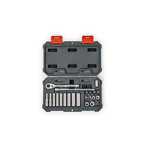 Crescent CSWS2C Mechaniker-Werkzeug-Set, 6-Punkt-Standard- und Tief-SAE-Mechaniker-Werkzeug-Set, 26-teilig von Crescent