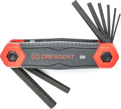 Crescent chkfm8 Cresent 8 PC. Zusammenklappbar metrisch Hex Dual Material Schlüssel Set, Schwarz von Crescent
