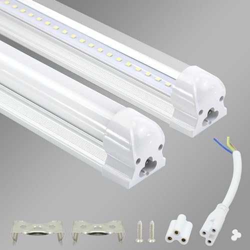 Cresmar 10er LED Röhre 120cm Leuchtstoffröhre komplett Set mit Fassung,18W 1700LM 4000K Neutralweiß, LED Deckenleuchte erweiterbar, Led Lichtleiste Unterbauleuchte, Röhrenlampe, Milchige Abdeckung von Cresmar