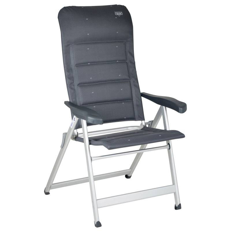 CRESPO Garten Stuhl AL 237 Deluxe Camping Klappstuhl Liege Sessel Alu Faltbar-Dunkelgrau von Crespo