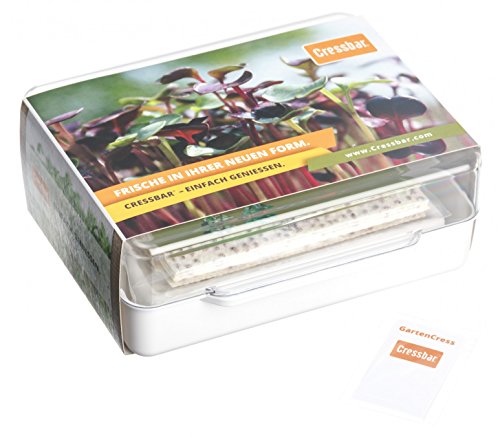 Cressbar® Starterkit weiß - 3 Cressbar Kresseschalen mit 24 Cresspads aus Gartenkresse, Radieschen, Rucola, Senf von Cressbar