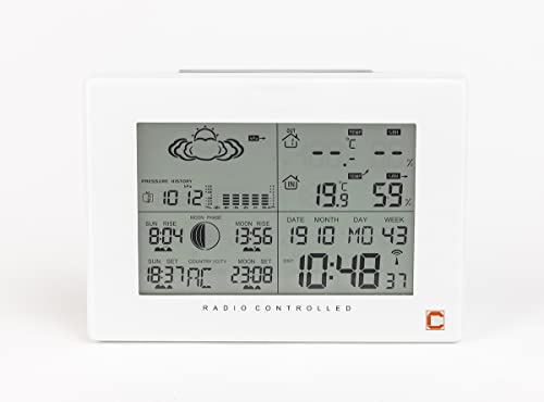 Cresta Care Kabellose Innen- und Außenwetterstation mit Anzeige von Temperatur, Wettervorhersage und Luftfeuchtigkeit - Weiß von Cresta