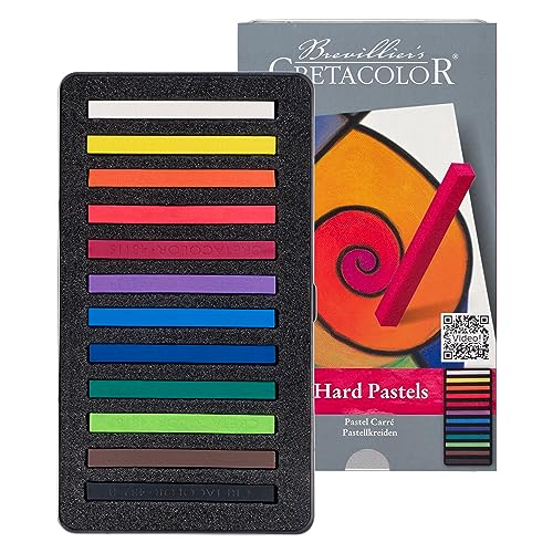 Cretacolor Pastellkreiden, brilliantes Farbergebnis, hohe Lichtechtheit, 12 Farben, mit Wasser vermalbar, volle Pigmentierung, fettfrei und weicher Abstrich, besondere Lichtechtheit von Cretacolor