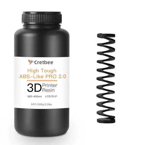 Cretbee 3D-Druckerharz, ABS-ähnliches flexibles Pro 2 3D-Druckharz, verbesserte Festigkeit und Zähigkeit, 405 nm technisches Photopolymerharz für DLP/LCD-3D-Drucker (Black) von Cretbee