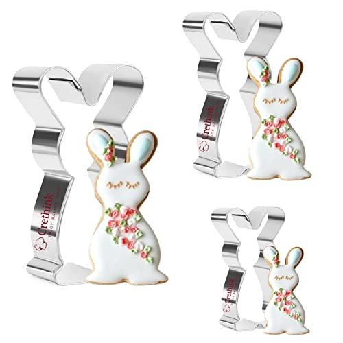 Ausstechformen Ostern Hase Ausstecher 3er Set Edelstahl 12/8,4/5 cm von Crethink