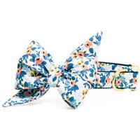 Crew Lala Les Fleurs Auf Navy Belle Schleife Hundehalsband von CrewLaLa