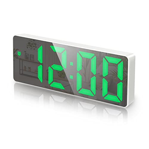 Criacr LED Digitaler Wecker mit Große Zahlen Display, Tragbarer Wecker mit Snooze, Temperaturanzeige, Wecker Digital mit USB Ladeanschluss, 3 Helligkeit, Sprachsteuerung Funktion, 12/24HR von Criacr