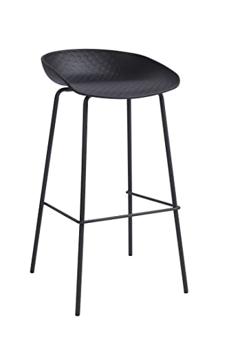 Cribel LIU Linear Barhocker, 4 Stück, schwarz, Sitzfläche aus Polypropylen und Feste Metallgestell, für Bar, Wohnzimmer Cribel LIU Linear Barhocker, 4 Stück, schwarz, Sitzfläche aus Polypropylen und Feste Metallgestell, für Bar, Wohnzimmer von Cribel