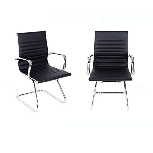 Cribel Italian Concept Akka Set mit 2 Sesseln aus Kunstleder/STR verchromt, 57 x 59 x 93 cm, Schwarz von Cribel