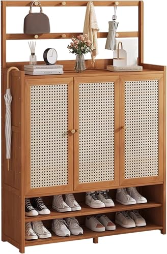 Cribricea Freistehender Schuhschrank mit Hängeregal und Türen, großes Fassungsvermögen for Eingangsbereich, Flur, Schlafzimmer und Wohnzimmer, stilvolle Schranklösung(3 Doors) von Cribricea