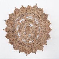 Runder Teppich Wandteppich Aus Jute Bohemian Natural Flower Nursery von CribsandCo