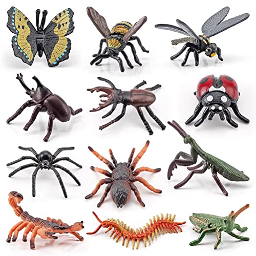 ZHOUJIE Gefälschtes Käfer-Spielzeug, 12 Stück realistische Mini-Insekten-Figuren, Spielzeug aus Kunststoff, Käfer-Figuren-Set – Marienkäfer, Biene, Schmetterling, Spinne, Skorpion – Partygeschenk ZHOUJIE Gefälschtes Käfer-Spielzeug, 12 Stück realistische Mini-Insekten-Figuren, Spielzeug aus Kunststoff, Käfer-Figuren-Set – Marienkäfer, Biene, Schmetterling, Spinne, Skorpion – Partygeschenk von Cricia