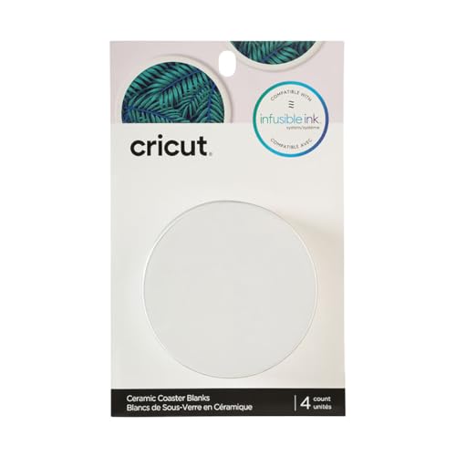 Cricut® Untersetzer-Rohlinge, Keramik, rund (4 Stück), Weiß, Einheitsgröße, 2006582 von Cricut