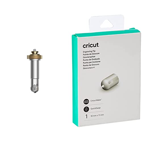 Cricut 2007446 Einzelfalzrad + QuickSwap-Gehäuse, Metallic, One Size & 2007310 Gravierspitze, One Size von Cricut