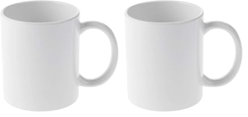 Cricut 2007821 Tassen, 2 x Sublimationsbecher mit Tinte, Weiß, Blanko, 355 ml (Packung mit 2) von Cricut