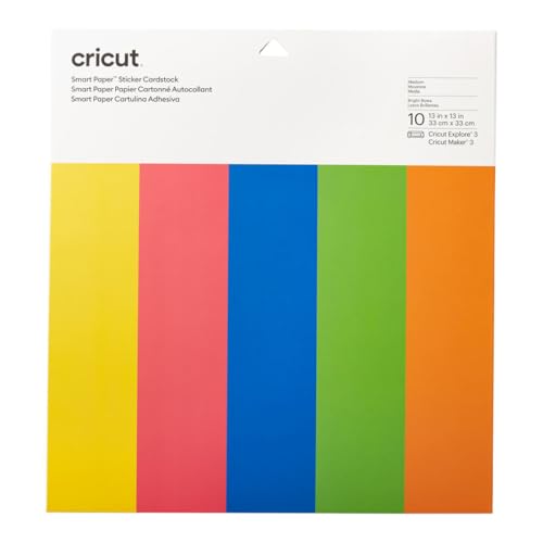 Cricut Smart Paper Sticker Cardstock | 10 sheets | 33cm x 33cm | Bright Bows von Cricut