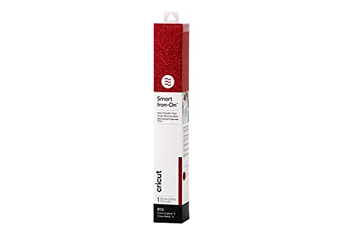 Cricut Smart Iron-On Heat-Transfer Vinyl | 1 sheet | 33cm x 0.9m | Glitter Red von Cricut