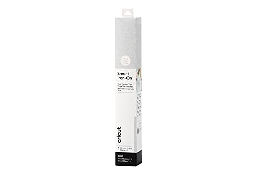 Cricut 2008676 Smart Iron-On Heat-Transfer Vinyl | 1 Sheet | 33cm x 0.9m | Glitter Silver, (3ft), 0.9m (3ft) von Cricut