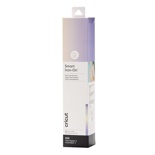 Cricut 2008681 Smart Iron-On Heat-Transfer Vinyl | 1 Sheet | 33cm x 2.7m | Holographic Translucent Blue, (9ft), 2.7m (9ft) von Cricut
