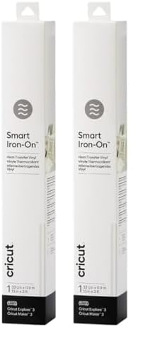 Cricut 2008695 Smart Iron-On Heat-Transfer Vinyl | 1 sheet | 33cm x White, PVC, 0.9m (3ft) (Packung mit 2) von Cricut