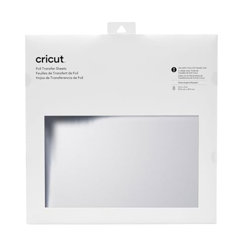Cricut 2008719, Silber Transferfolien, (8 Stück), 30.5 cm x 30.5 cm (12" x 12") von Cricut