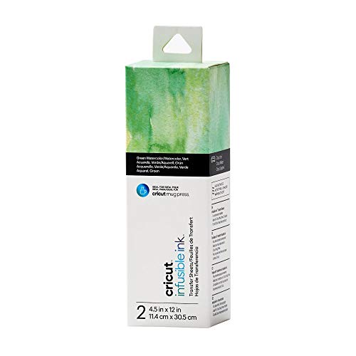 Cricut Infusible Ink-Transferfolien | 2 Stück | 11,4cm x 30,5cm (4,5" x 12") | Green Watercolour | Ideal für Cricut Mug Press™-Designs von Cricut