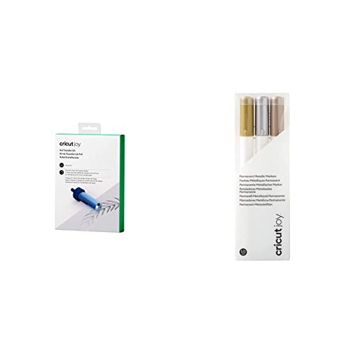 Cricut 2009057 Joy Foil Transfer Kit & Joy Permanent Markers | Gold, Silver, Copper | Medium Point 1.0mm | 3-pack | For use with, 2010010, Multi von Cricut