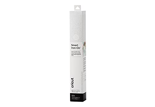 Cricut 2009061 Smart Iron-On Heat-Transfer Vinyl | 1 Sheet | 33cm x 0.9m | Glitter White, (3ft), 0.9m (3ft) von Cricut
