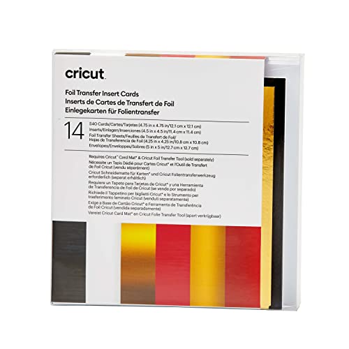 Cricut 2009481 Foil Transfer Insert Royal Flush | 12.1cm x 12.1cm Size S40 | 14-pack | For use with Card Mat-2x2, 12.1cm x 12.1cm Size S40, 14 Count Cricut 2009481 Foil Transfer Insert Royal Flush | 12.1cm x 12.1cm Size S40 | 14-pack | For use with Card Mat-2x2, 12.1cm x 12.1cm Size S40, 14 Count von Cricut