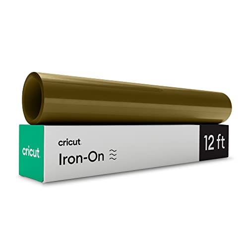 Cricut 2009542 Iron On Folie Plotterfolie Textil | Gold | 3.6m (12ft) | Wärmeübertragungs-Vinylrolle (HTV) Maschinen kompatibel von Cricut